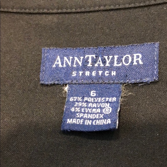 Ann Taylor Stretch Quality Made Black Shirt Size 6 - Picture 2 of 12